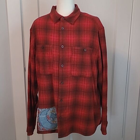 Handmade Vintage Upcycled Kantha & Flannel Shacket - THE ROLLING STONES - Picture 7 of 9